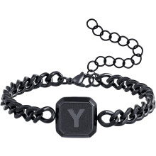 Verstellbares quadratisches kubanisches Herrenarmband aus Edelstahl