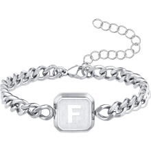 Pulsera cubana ajustable de acero inoxidable para hombre con