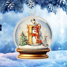Yellow Crystal Acrylic Christmas Letter Ornament