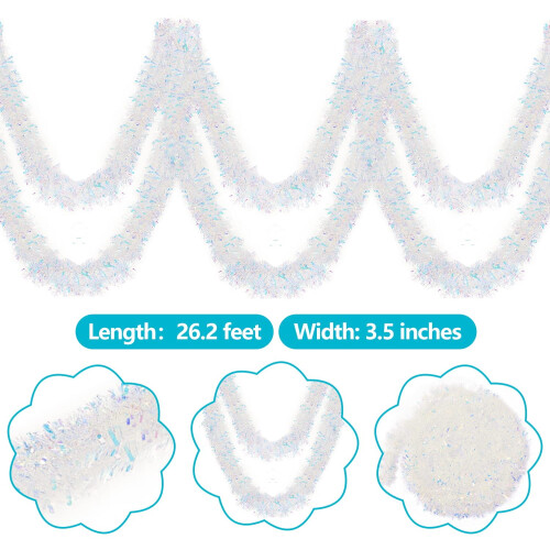 26.2 ft PVC Tinsel Garland – 7 Colours 2