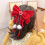 Haargummis mit roter Samtschleife – Elastische Haargummis, 13 cm 3