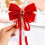 Haargummis mit roter Samtschleife – Elastische Haargummis, 13 cm 5