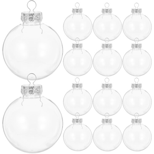 Clear Fillable Christmas Baubles 8cm 25 Pack 1
