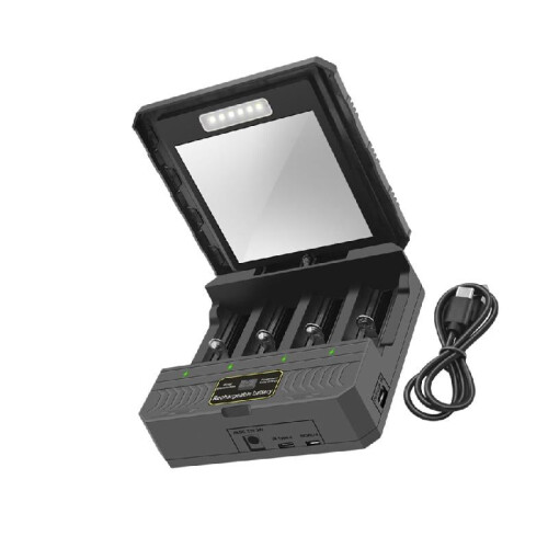 USB-C solcellebatteriladeretui for 26650 21700 18650