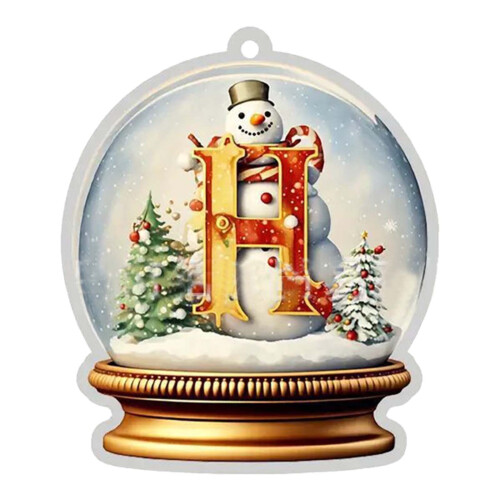 Christmas Tree Letter Ornament Yellow Crystal Acrylic 1