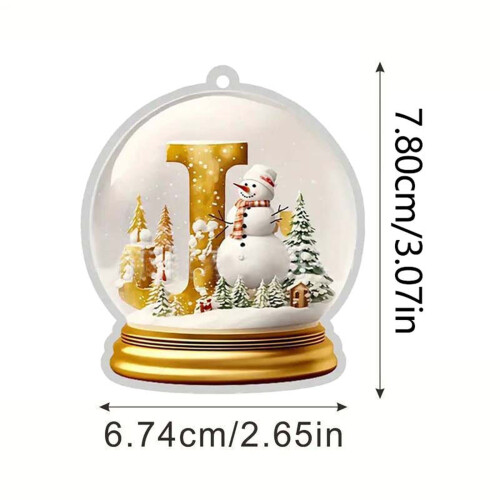 Yellow Crystal Acrylic Christmas Tree Initial Ornament 2