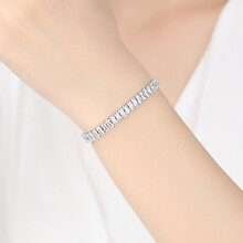Armband van koperlegering met vierkante zirkonia steentjes –