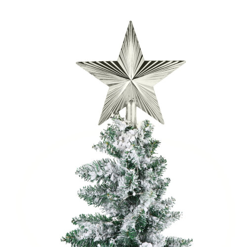Christmas Tree Star Topper Silver Plastic 2 Pieces 2