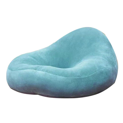 Almofada em formato de rosca para apoio do cóccix, cinza e azul. 1