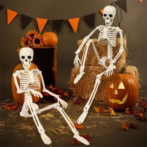 Halloween csontváz dekoráció – életnagyságú, beállítható