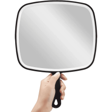 Zwarte handspiegel, 30 cm, rond