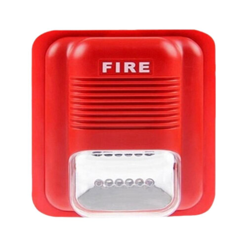 Fire Sound and Light Alarm 24V Red ABS