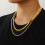 Layered Cuban Rope Herringbone Chain Necklace Set 2 pcs 2