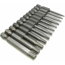 12-delers Torx-skrutrekkerbitsett T5–T40, 2" 1/4" sekskant