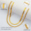 Layered Cuban Rope Herringbone Chain Necklace Set 2 pcs 4