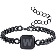 Verstelbare vierkante Cubaanse armband voor heren met initialen