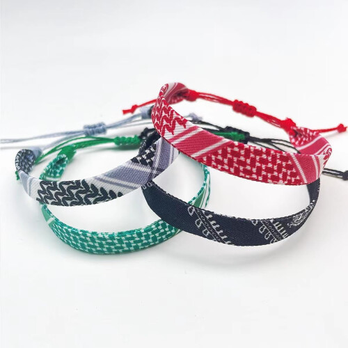 Conjunto de 4 pulseras palestinas Keffiyeh 2