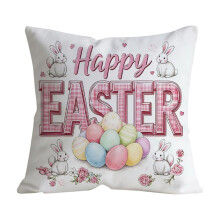Funda de almohada de conejito de Pascua 'Besa mi cola de algodón' –