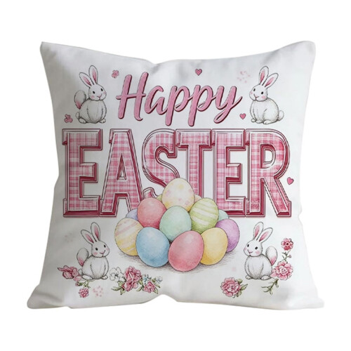 Funda de almohada de conejito de Pascua 'Besa mi cola de algodón' –