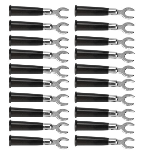 20 pezzi terminali crimpati tipo U/Y da 6 mm, neri, 19 A 1