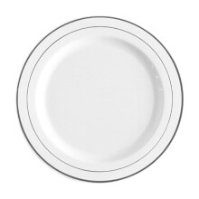 Lot de 10 assiettes rondes jetables avec bordure décorative