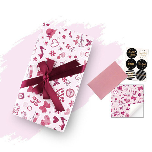 Valentinstags-Geschenkpapierbögen – 50 x 70 cm, 6 Stück 2