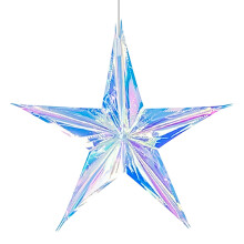 Ornement en forme d'étoile pentagonale irisée à 5 branches
