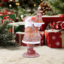 Sæt med julemanden og fru julemanden figurer i resin