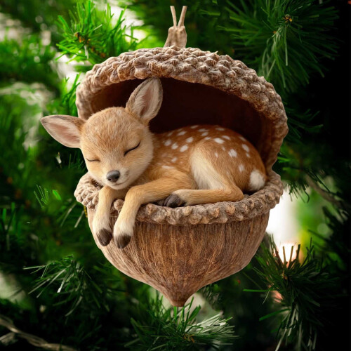 Set de ornamente de Crăciun cu animale din pădure din acril