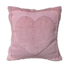 Funda de almohada con forma de corazón, 45x45 cm, suave y afelpada.
