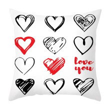 Funda de almohada de San Valentín de 45x45 cm con diseño de corazón y flecha.