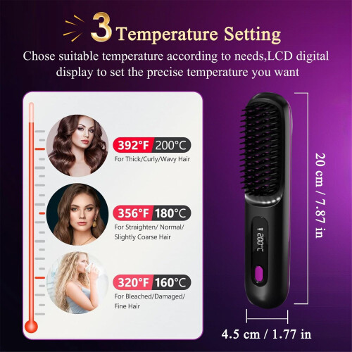 Numoya Go Brush Pro bärbar hårplattningsborste 1