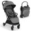 Foldable Travel Stroller with Recline, Adjustable Backrest, Grey 2