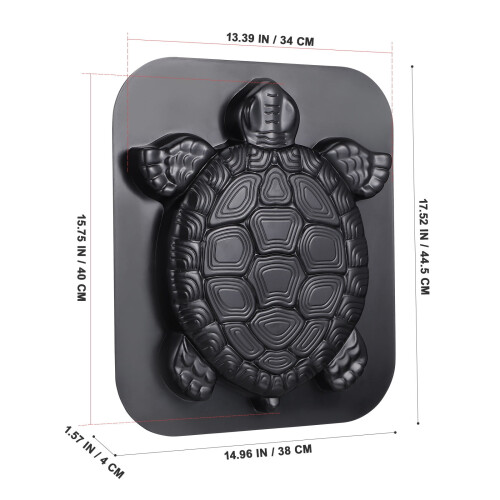 Skildpaddeformet betonstensform, ABS, sort 1