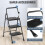 3-Step Folding Ladder, Black Metal, 800 lb Capacity 5
