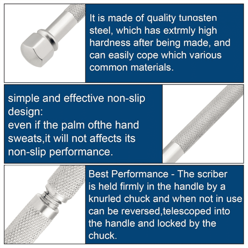 Ferramenta de riscar de bolso com ponta de carboneto de 7,3 cm (2-7/8 polegadas), 1 peça. 1