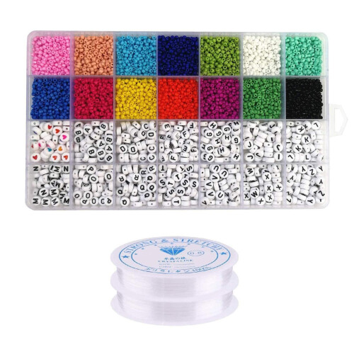 Set de 5000 de mărgele colorate din plastic pentru brățări DIY și copii 1