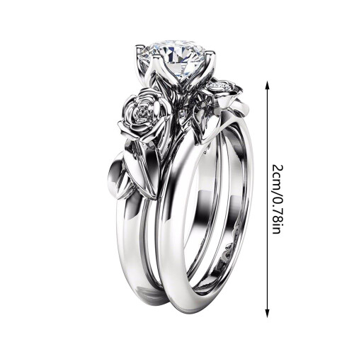 Roségoldplattiertes Partnerring-Set 2