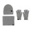 Damen-Strickmütze, Schal und Fäustlinge aus Wolle (Set) 2