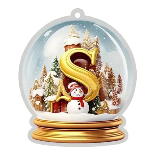 Yellow Crystal Acrylic Letter Ornament Set 1