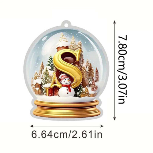 Christmas Tree Letter Ornament Yellow Crystal Acrylic 2