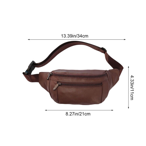 Καφέ Τσάντα Μέσης PU Retro 34x21x11εκ. 2