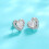 CZ Heart Stud Earrings White Gold Plated 10mm 4