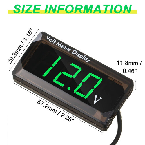 2-delad DC4–28V LED digital voltmeter 2