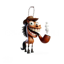Leuke cartoon ontwerp grote mond paard sleutelhanger en-TypeE