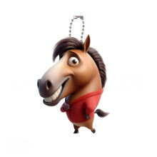 Cartoon Pattern Large Mouth Horse Car Pendant & Keychain-H