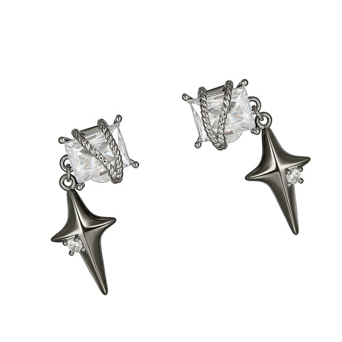 2er-Pack Fashion Forward-Ohrclips mit-Schwarz