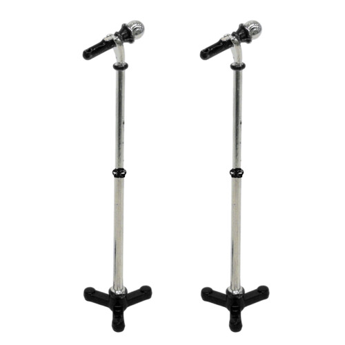 Simulation Miniatur Mikrofon Figur Maßstab 1/12 für-Schwarz