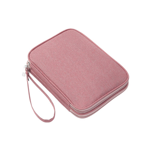 Electronics Storage Bag Includes Mesh Pockets For-Pink Large