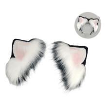 Electric Cats Foxes Ears Hairhoop Headwear Movable-black ears